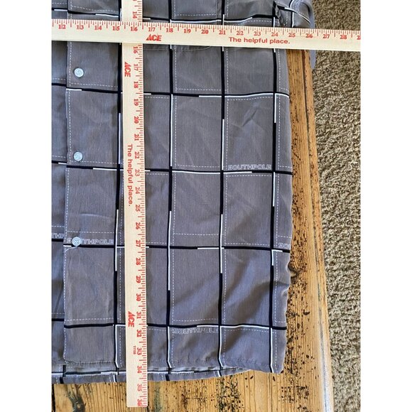 Southpole Mens Gray Checkered Short Sleeve Button-Up Shirt XL polyester collared - Picture 6 of 6